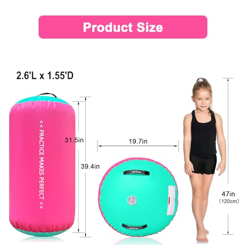 image for VOFiTNY Air Roller Gymnastics Barrel 2.6ft L x 1.55ft D Back Walkover 