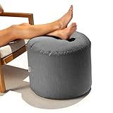 Jaxx Spring Indoor/Outdoor Bean Bag Pouf Ottoman, Charcoal Sunbrella