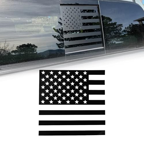 Image of American Flag Decal Rear Middle Window Vinyl Sticker for Tacoma 2016-2022, Precut Back Center Sliding Window Glass USA Flag Decal for Trucks Exterior Decoration Accessories