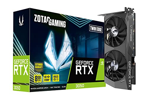 Image of ZOTAC Gaming GeForce RTX 3050 Twin Edge 8GB GDDR6 128-bit 14 Gbps PCIE 4.0 Gaming Graphics Card, IceStorm 2.0 Advanced Cooling, Freeze Fan Stop, Active Fan Control, ZT-A30500E-10M