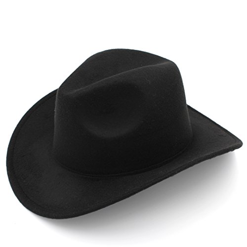 Kids Boys Girls Felt Cowboy Hat Wool Blend Children Western Cowgirl Cap (Black), 3-8 Years Old #TOP2