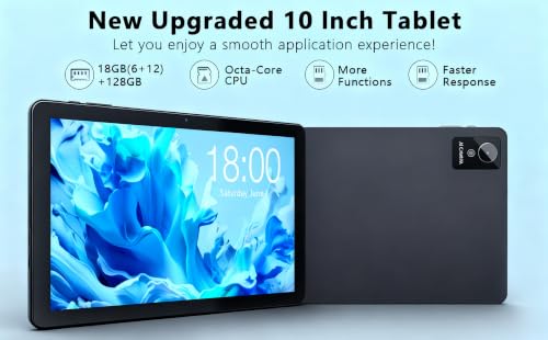 Image of 10.1 Inch Android 15 Tablet with Gemini AI, 18GB RAM 128GB ROM (1TB Expandable), Octa-Core Processor, 1280x800 IPS HD Display, 6000mAh Battery, WiFi 6, Dual 5MP /8MP Camera, Bluetooth