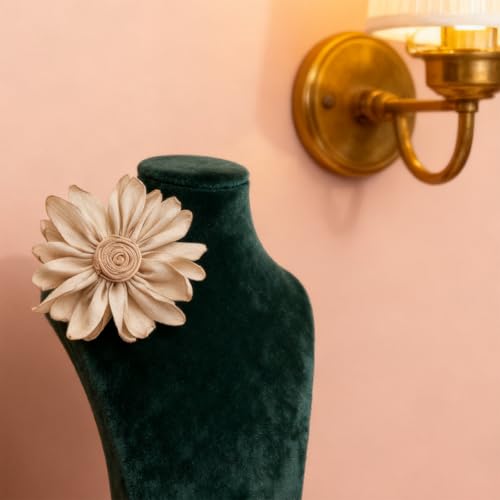 Image of Dainty Satin Fabric Flower Brooches Pin Burnt Edge Black Daisy Brooch Pin Elegant Lapel Pins Christmas Brooches Pin Dress Skirt Scarf Hat Pins Accessories Wedding Party Gift 4IN