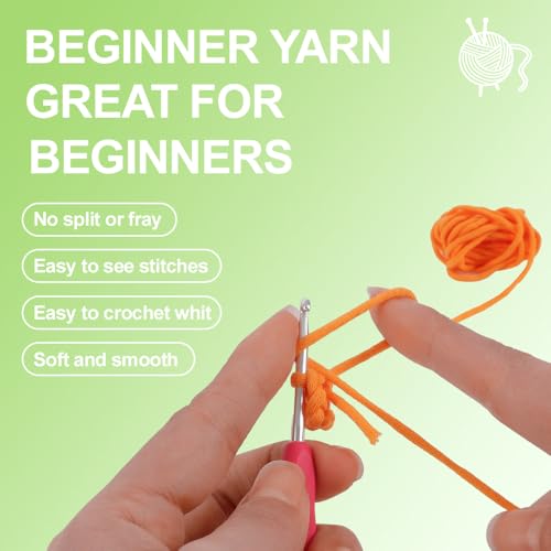 Image of Autglint Monster Crochet Kit for Complete Beginners, Amigurumi Animal Starter Kit with Detailed Video Tutorials, Learn to Crochet Kit with Non-Split Pre-Started Yarn - Green Monster