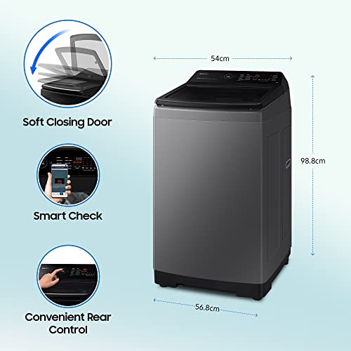 Image of Samsung 8 Kg '5 star Ecobubble Wi-Fi Inverter Fully Automatic Top Load Washing Machine (WA80BG4582BDTL,Rose Brown), Bubble Storm technology