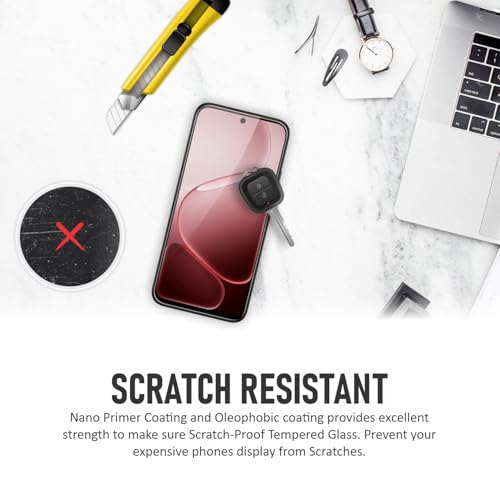 Image of SupCares Tempered Glass for Oppo A6 Pro, Oppo A6x 5G, A6x 4G and A6s (6.75 Inch) With Installation Kit | 9H Edge to Edge Screen Protector | Black