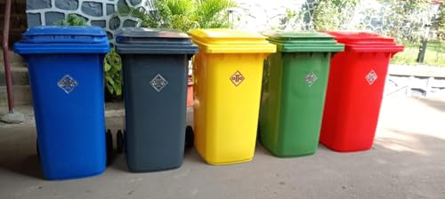 Image of OTTO Plastic Manual-Lift Garbage Waste Dustbin with Wheels 240 Ltr Assorted