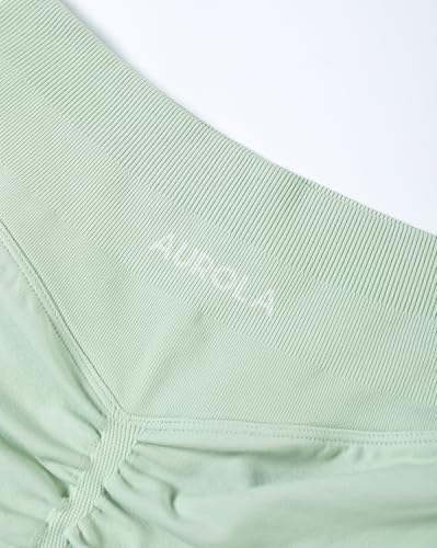 Image of AUROLA Influence Workout Shorts for Women,2.5 3.5 4.5 5.5 6.5 No Roll Up Squat Proof Scrunch Seamless Compression Gym Short