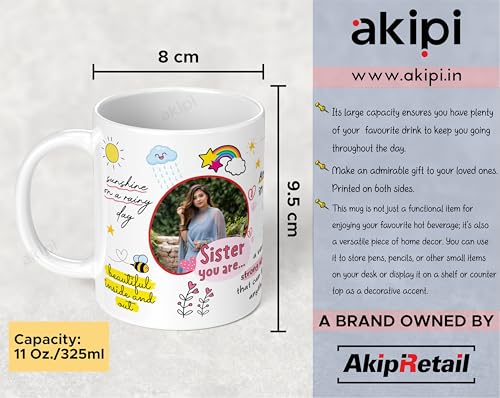 Image of Sister You are Special Personalized Mug with Photo for Your Amazing Sister ARM733 11oz Ceramic Coffee /Tea Cup - Gift for Raksha Bandhan, Birthdays, or Any Occasion