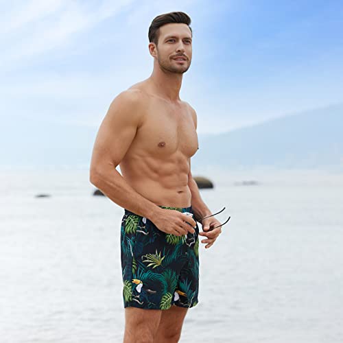 Image of BRISIRA Mens Swim Trunks Swim Shorts Quick Dry 5 inch Inseam Beach Shorts with Compression Liner and Zipper Pocket