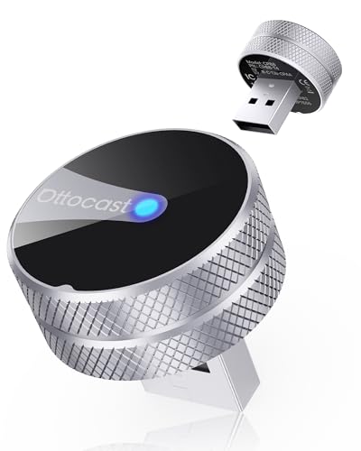 OTTOCAST Mini Tube 2026 Wireless CarPlay & Android Auto Adapter Plug & Play for iPhone & Android Seamless Auto-Connect Stable Performance Premium Aluminum Design