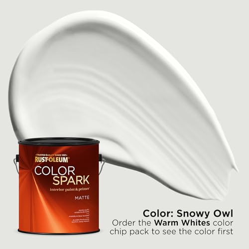 Image of Rust-Oleum Color Spark Interior Paint and Primer in One, Matte, Snowy Owl, 1 Gallon