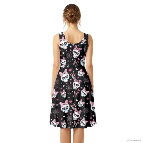 Image of Renewold Women's Sleeveless Tank Dress with Pockets, Casual Scoop Neck A-Line Sundress for Summer, Travel and Vacation