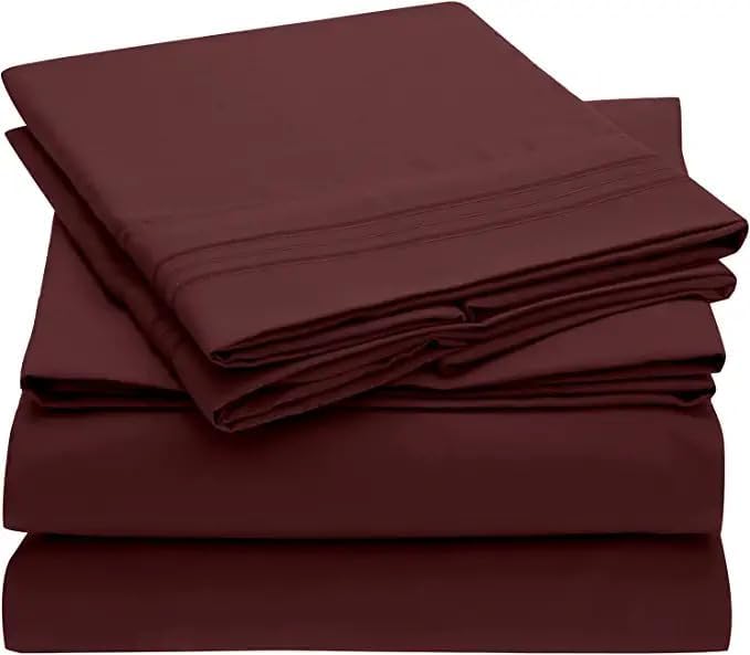 2100 Series Egyptian Comfort Sheet Set - 6 Piece, Deep Pocket, Soft & Breathable, Wrinkle-Resistant (Beige, Queen (U.S. Standard))