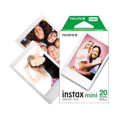 Image of Instant Mini 12 Instant Camera Accessories PU Leather Case + Fuji 20 Shot Mini Films + 64 Photos Album + 5 Plastic Frame + 10 Paper Hanging Frame + 20 Stickers (Blue)