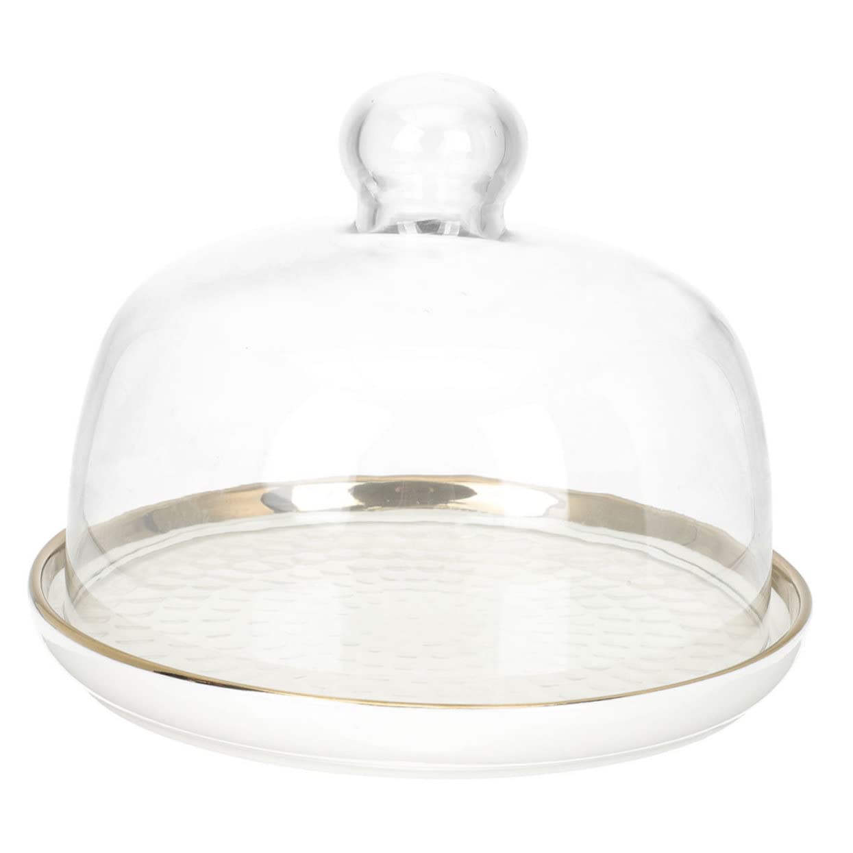 BESTYASH Vassoio per Dolci in Vetro Bianco Elegante, Set, per Esposizione Snack e Cupcakes, per Feste e tè Pomeridiani in Famiglia