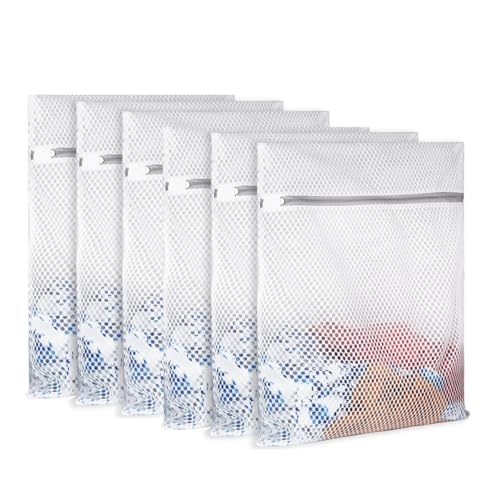 Catálogo para Comprar On-line Bolsas para calcetines - solo los mejores. 41 Juego de 6 bolsas de lavandería de malla, 30 x 40 cm para lavadora, red fina transpirable para lencería, ropa interior, tenis, calcetines, brasier, duradero y suave para lavar...