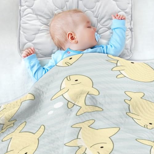 Custom Animal Fish Bubble Yellow Stripe Cotton Blanket Breathable Customize Photo Name Blanket for Nursery Stroller Crib 30x40in recuerdo de bautizo para ni?4
