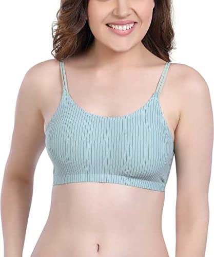 Women's Lycra Silk Lightly Padded Wired Free Sports Bra Sky Blue-image-17