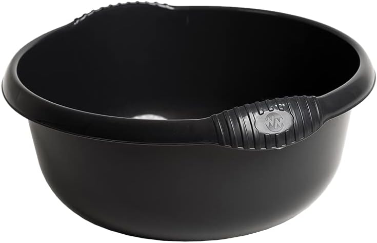 Plastic Round Bowls Kitchen Sink, Basin Mixing, Washing Up Bowl Tidy Organizer (28cm Round Bowl, Soft Cream)