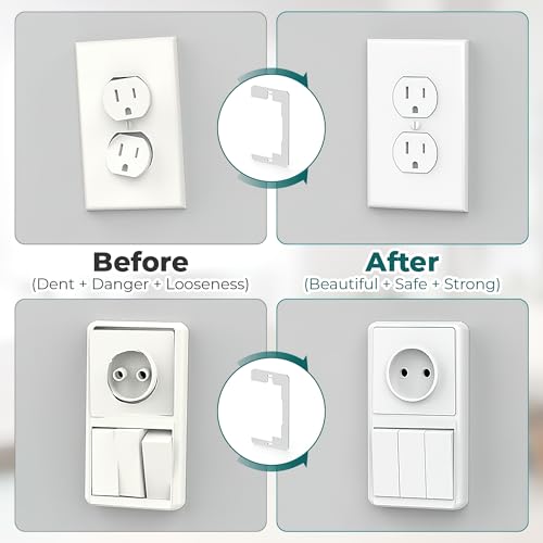 Wuno Shop 20 Pcs Wall Plate Spacer, Outlet Spacers for Electrical Box, Flush Fit Device Leveling Plate, Metal Outlet Shims, Receptacle Leveler for Fixing Walls Device - White by Wuno Shop - Image 4