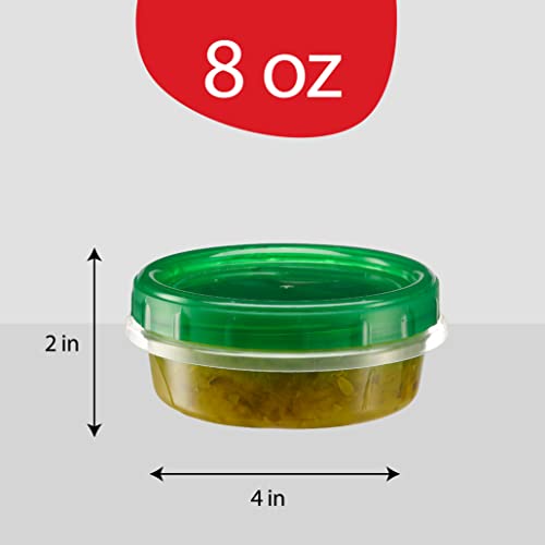 Plasticpro 6 Pack Twist Cap Food Storage Containers With Green Screw On Lid- 8 Oz Reusable Meal Prep Containers - Freezer And Microwave Safe Green Plastic Food Storage #TOP4