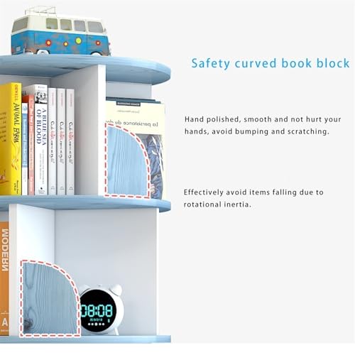 Estantería giratoria blanca de 3/4/5/6 niveles con ángulo de 360 grados para libros de suelo 6