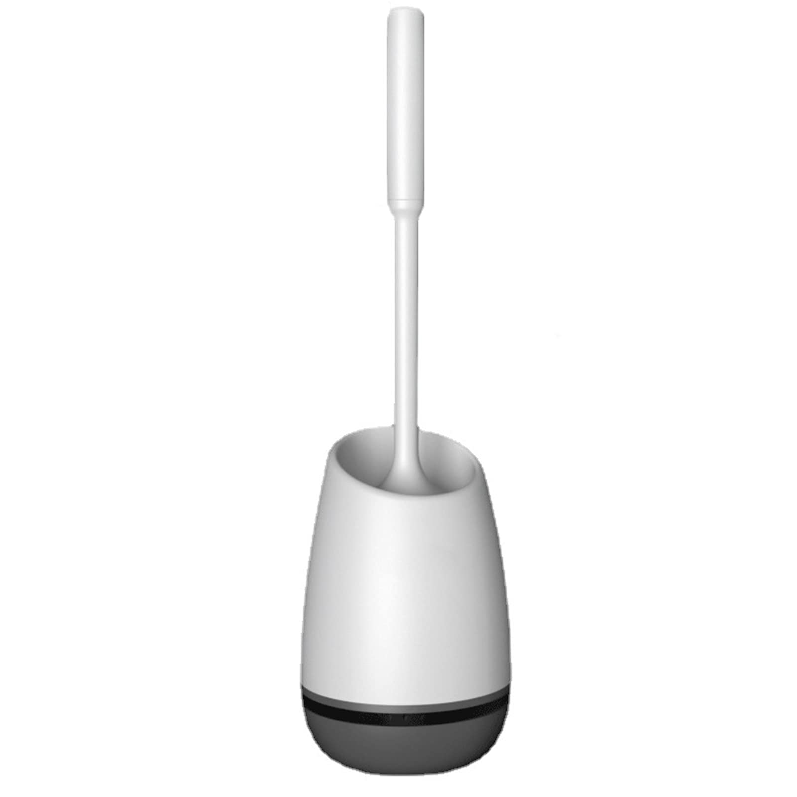 Aismart Wall-mounted and vertical toilet brush with bracketToilet Brush,Silicone Toilet Brusheswith No-Slip Long Plastic Handle and Flexible Bristles,Toilet Bowl Brush and Holder for Bathroom, Grey.