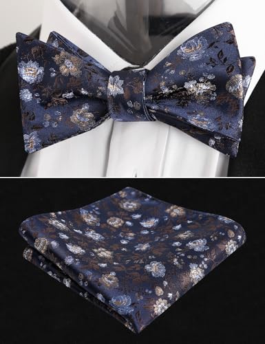 Image of Alizeal Mens 2pcs Floral Pattern Bow Tie Set