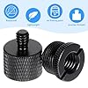 8 Pcs Mic Stand Adapter Microphone Adapter 5/8 Female to 3/8 Male 3/8 Female to 5/8 Male 5/8 Female to 1/4 Male 1/4 Female to 5/8 Male Screw Thread Adapter for Camera Tripod #3