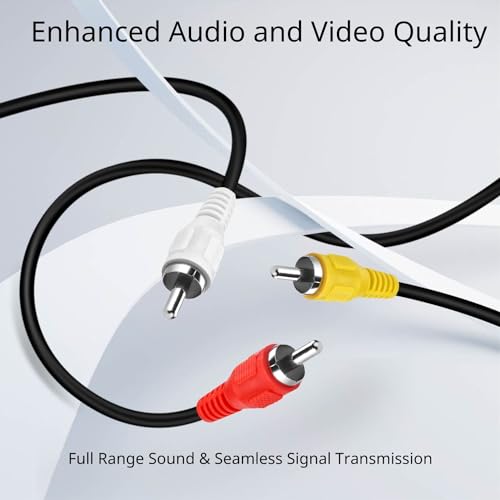TNP 3 RCA AV Cable, 10FT Male-to-Male Composite Audio Video Cord for TV - image 2