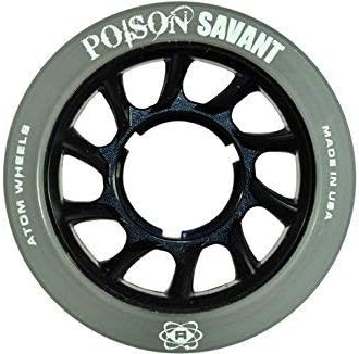 Atom Poison Savant Skate Wheels for Perfect Speed and Control, 84A 59mm x 38mm, Black, Set of 8