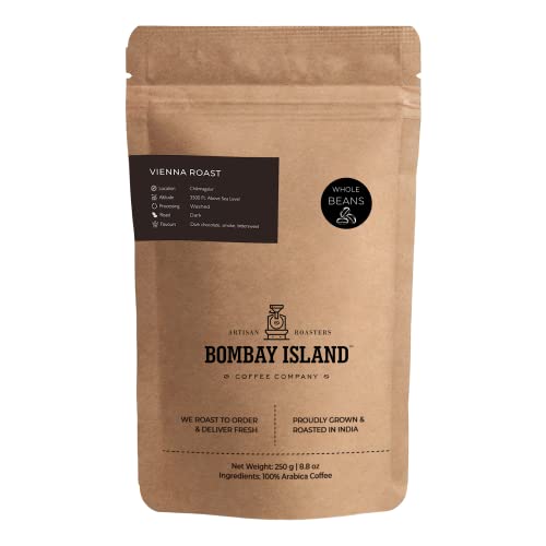 Bombay Island Coffee Vienna Roast | Dark Roast | Freshly Roasted 100% Arabica Coffee | 250 Gm | Whole Beans