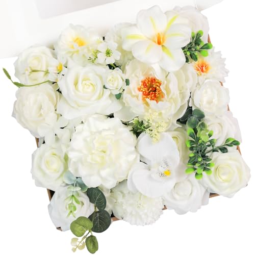 TINGE TIME Artificial Flowers Combo Mix Silk Flowers White Roses