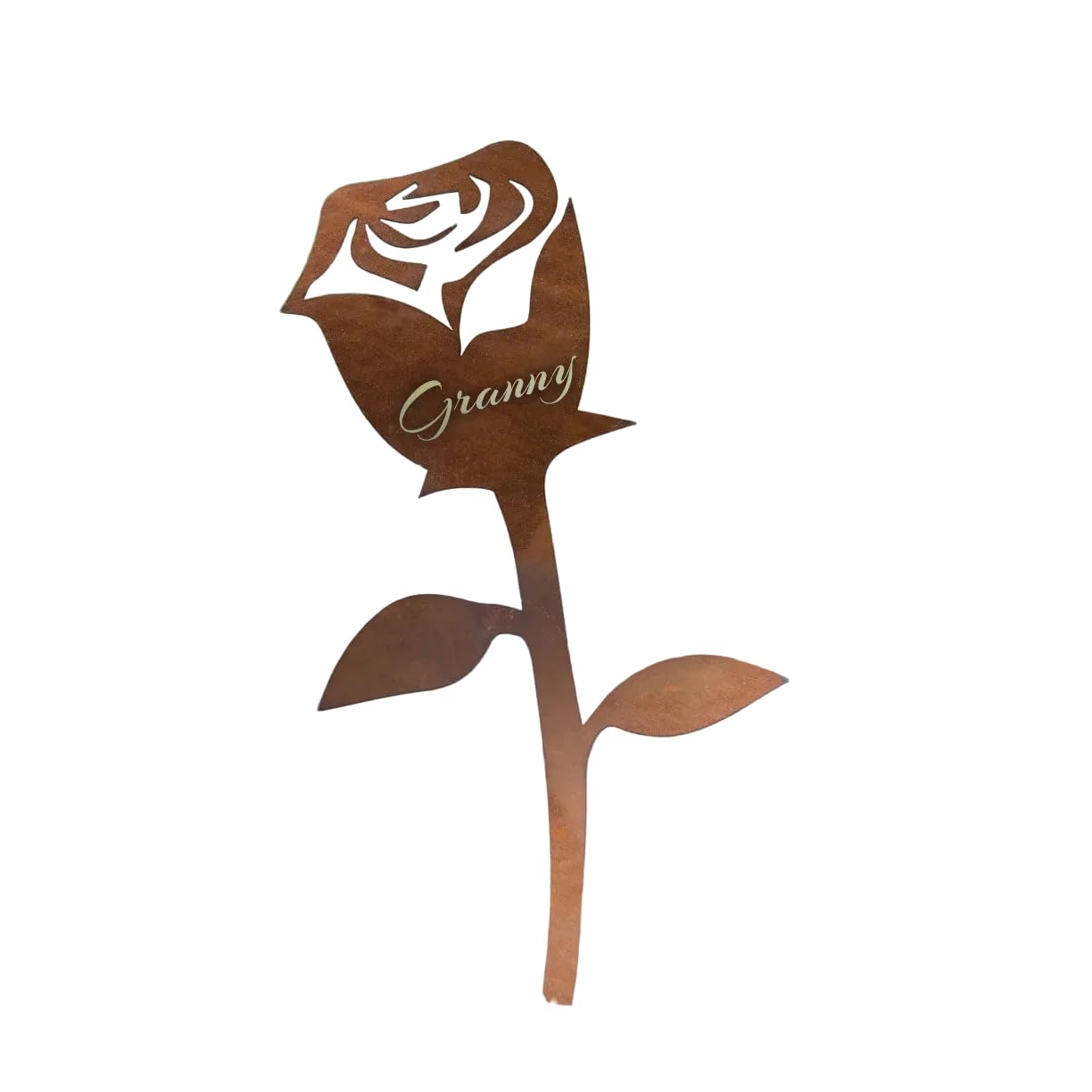 Image Industry Granny Steel Rose Cutout – Rustic Garden Sculpture – Gift for Granny – Metal Rose Gift for Her – Birthday & Mother’s Day Garden Decoration