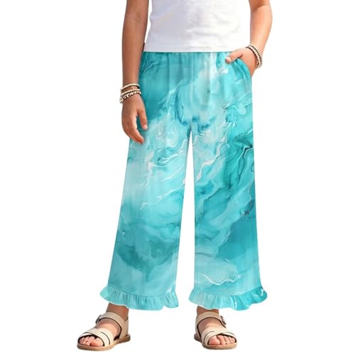 Pantalones de secado rápido para niñas con diseño de pierna ancha
