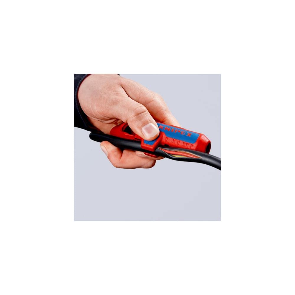 Knipex ErgoStrip® Outil universel à dégainer, pour gaucher 135 mm 16 95 02 SB & TwistCut Coupe-tubes pour gaines électriques 13-32 mm 90 22 01 SB