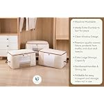 Canvas Storage Bags Designer Organizer for Comforters 2 Pack – Seasonal Storage for Pillows, Blankets, Linens & Garments – Foldable Design with Zip & Window, Moth-Proof Space Saver - Image 7