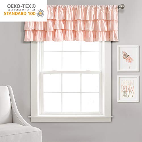 Lush Decor Belle Valance Vintage Chic Style Single Curtain, 84" W X 18" L, Pink #TOP5