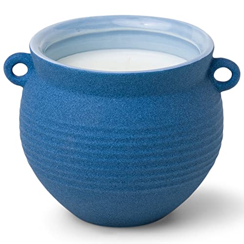 Paddywax Scented Candles Santorini Collection Greek-Inspired Candle in Matte Ceramic Jug, 8.5 Ounces, Salted Blue Agave