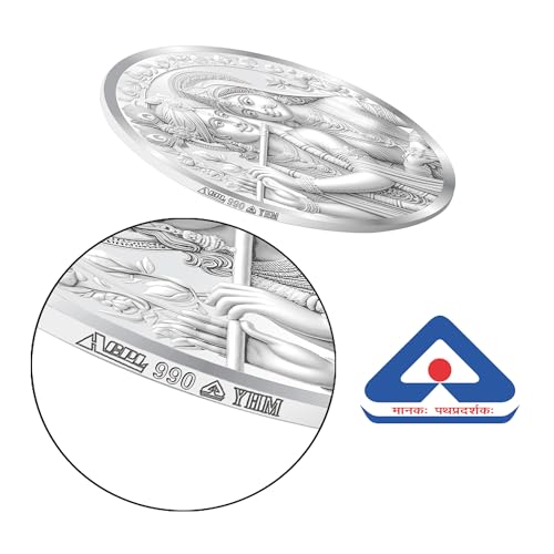 Image of Precious Moments Radha Krishna Silver Coin 10 Gram | 20 Gram | 50 Gram | 100 Gram BIS Hallmarked Round Square Flower Shaped 999 Purity with Gift Box by ACPL