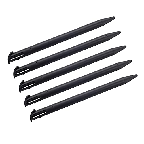 SEEU. AGAIN 5 Pack Stylus Pens for New 3DS XL 2015 Nin-tendo Slot Replacement Pen Plastic Touch Screen Pen Set (Black)