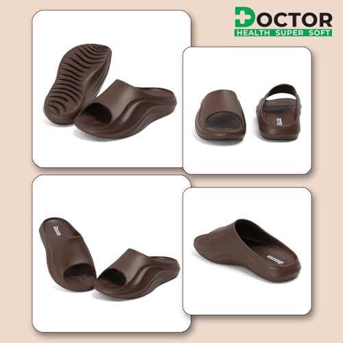 Image of DOCTOR HEALTH SUPER SOFT Men's Double Buckle Slide Sandals | Lightweight Cushioned EVA Slippers | Anti-Slip Comfortable Open Toe Casual Slides for Indoor Outdoor Everyday Wear