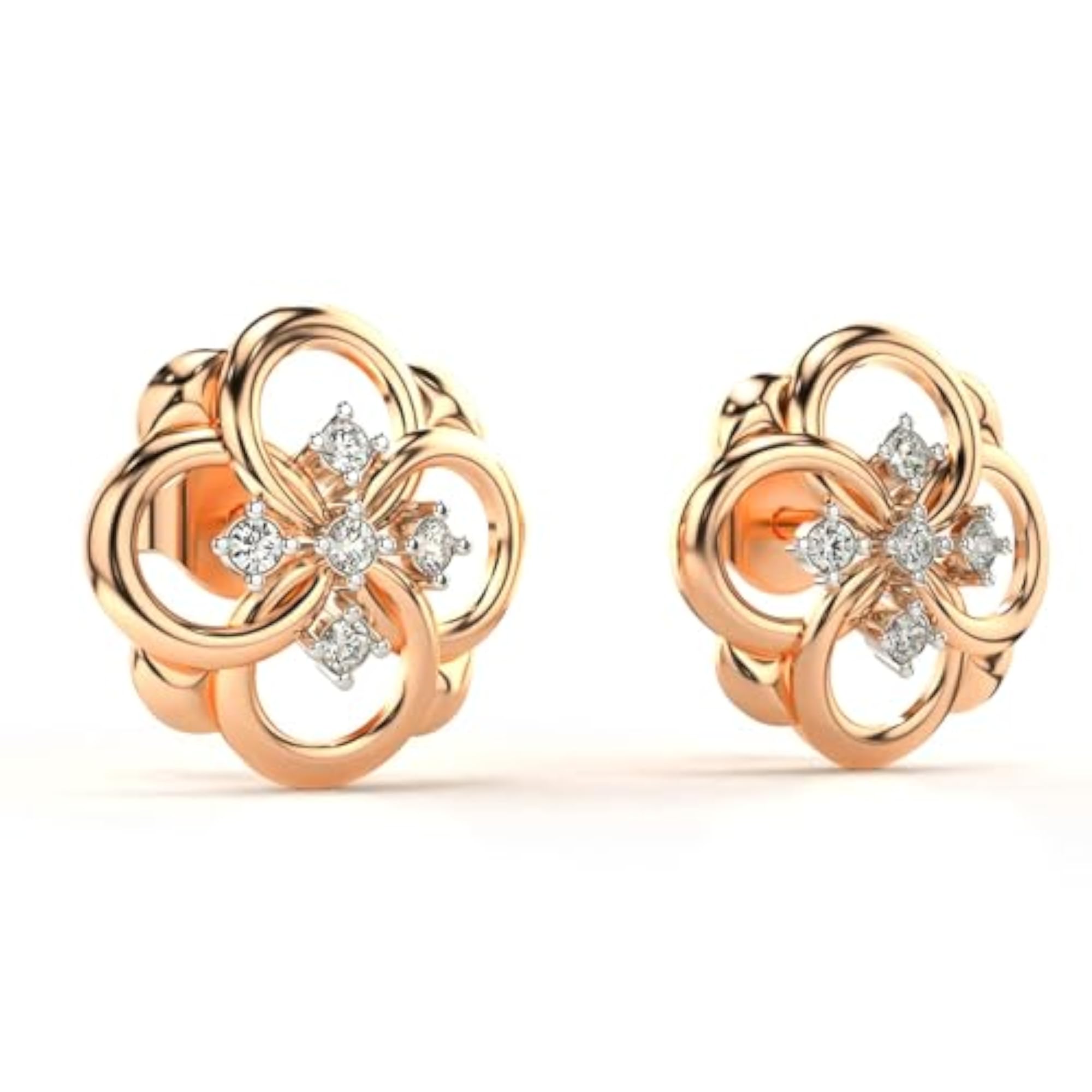 Women's Stylish Sterling Silver Lab Grown Diamond Earrings, 0.19cts
