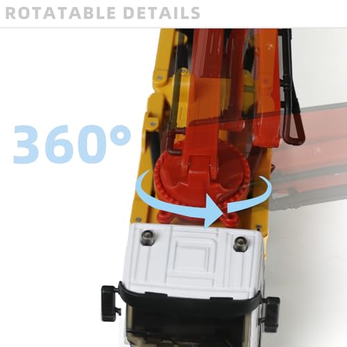 Concrete Pump Truck Toy, Cement Toy Truck Model with Extendable Working Cement Pump Arm, Bucket Construction Trucks Vehicle Toy Gifts for Boys Adult - Image 5
