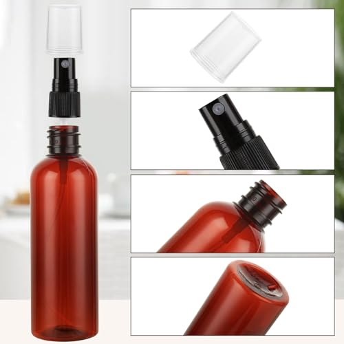 ABuff 60 Pack Plastic Spray Bottles 4oz Small Empty Fine Mist Spray Bottles Amber Clear Bottles for Essential Oils, Bath, Beauty, Hair & Cleaning, Small Sprays Bottle for Travel, With 10 Funnels by ABuff - Image 4