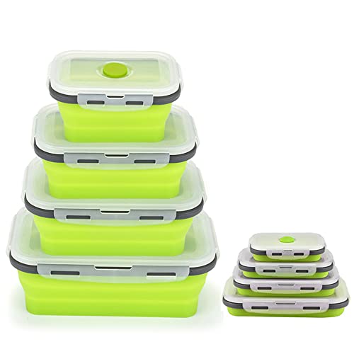 SZRWD Faltbare Silikon-Behälter, 4 Stück, wiederverwendbar, faltbar,...