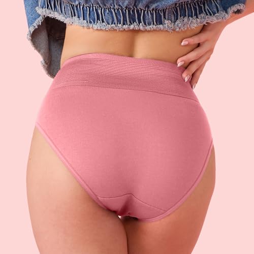 Image of Enamor Cotton Classic, All Day Comfort, High Waist Brief - Breathable, Antimicrobial with Stain Release, Outer Brushed Wide Elastic, Full Coverage - CW01