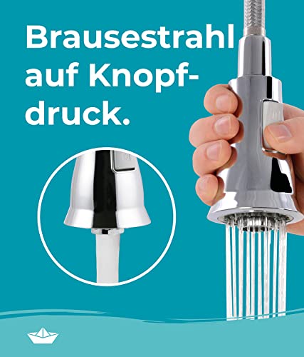 Spültischarmatur Calmwaters Premium Spiralfederarmatur mit 360° Schwenkfunktion