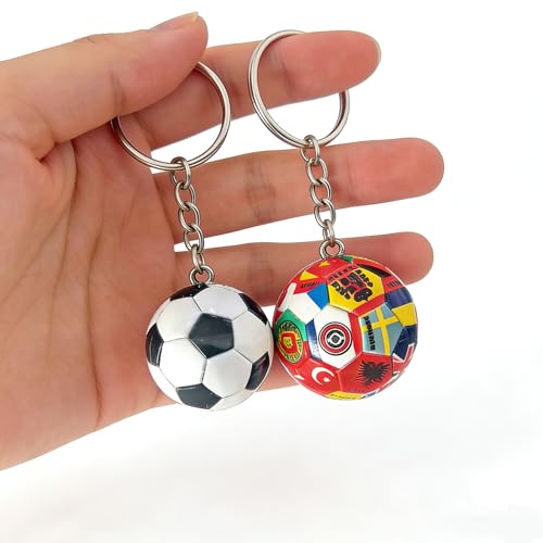 2PCS Soccer Keychain World Cup Design 2026 Soccer Ball Keychain and Football keychain soccer Accessories for Men 2026 Football Keychains Backpack Charm Sports Soccers Cup Keychains Soccers Gifts